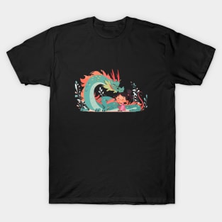 Adorable Dragon Animal Loving Cuddle Embrace Children Kid Tenderness T-Shirt